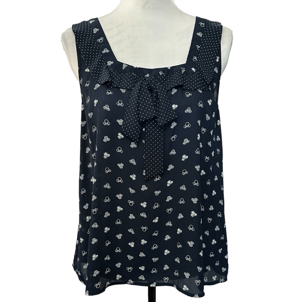 Disney LC Lauren Conrad Collection‎ Square Neck Minnie Mouse Print Blouse Tank